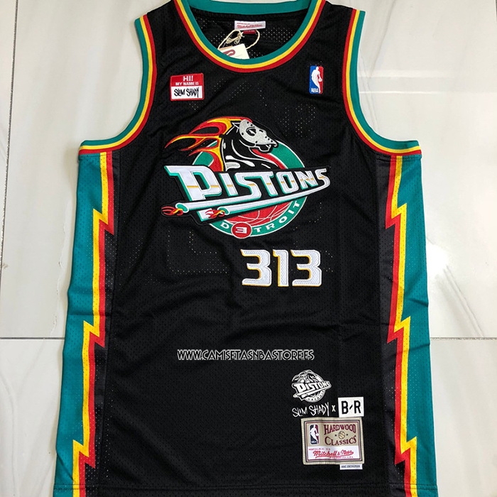 NO 313 Camiseta Slim Shad X BR Detroit Pistons Negro